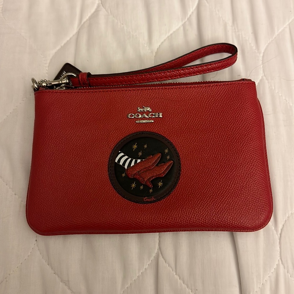 Coach x Wizard of Oz 77971B Small Wristlet Wallet Red Ruby Slippers